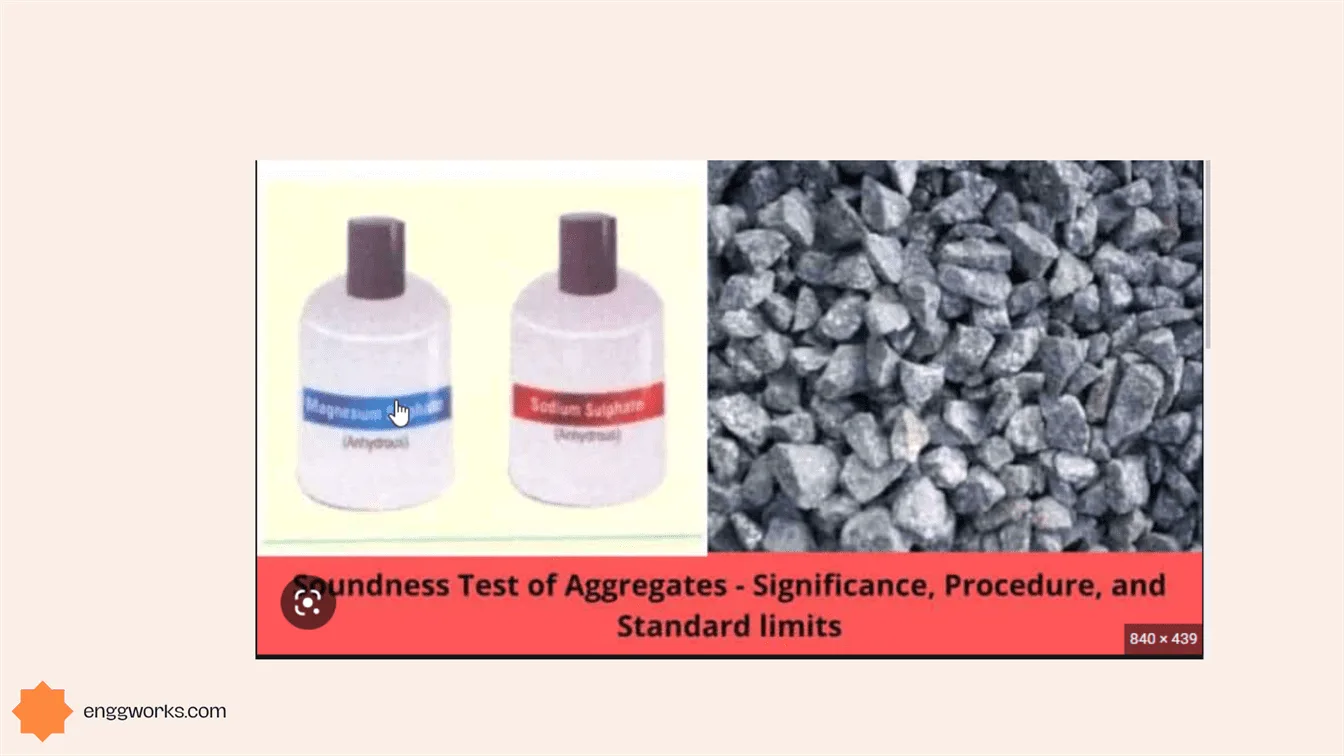 The soundness test is a critical standard test performed on both fine and coarse aggregates to determine their resistance to disintegration when exposed to weathering action. tests on aggregates