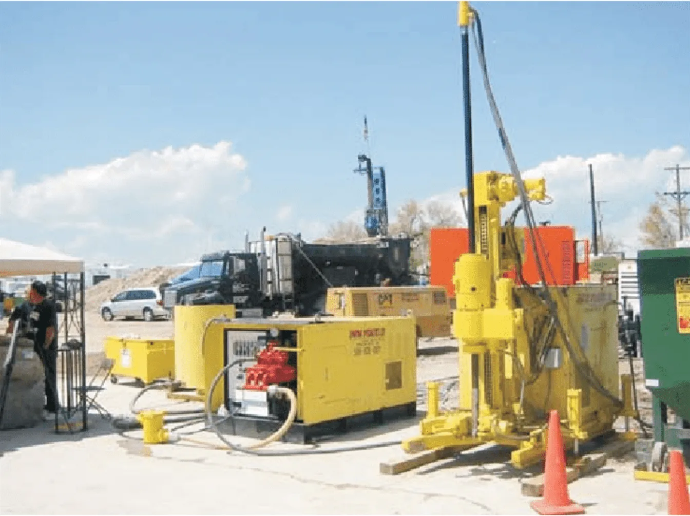 Jet grouting is an innovative geotechnical construction technique allowing targeted ground improvement and foundation formation. Compact jet grouting equipment ready for action 1