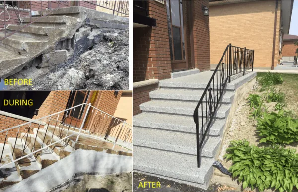 A concrete porch is an outdoor living space connected to the entrance of a house, constructed using concrete as the main building material. concrete porch repair